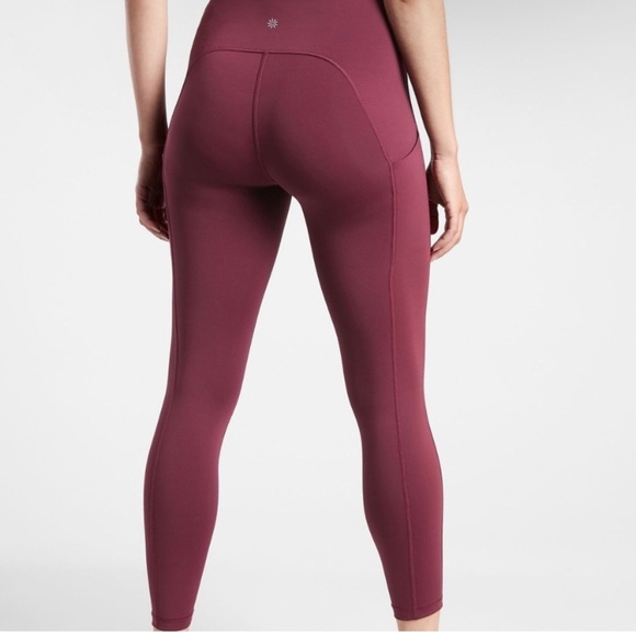 Athleta  burgundy High-Waisted Leggings with Seamless Design - Picture 2 of 7